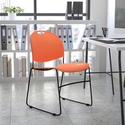 Flash Furniture Orange Plastic Stack Chair RUT-188-OR-GG